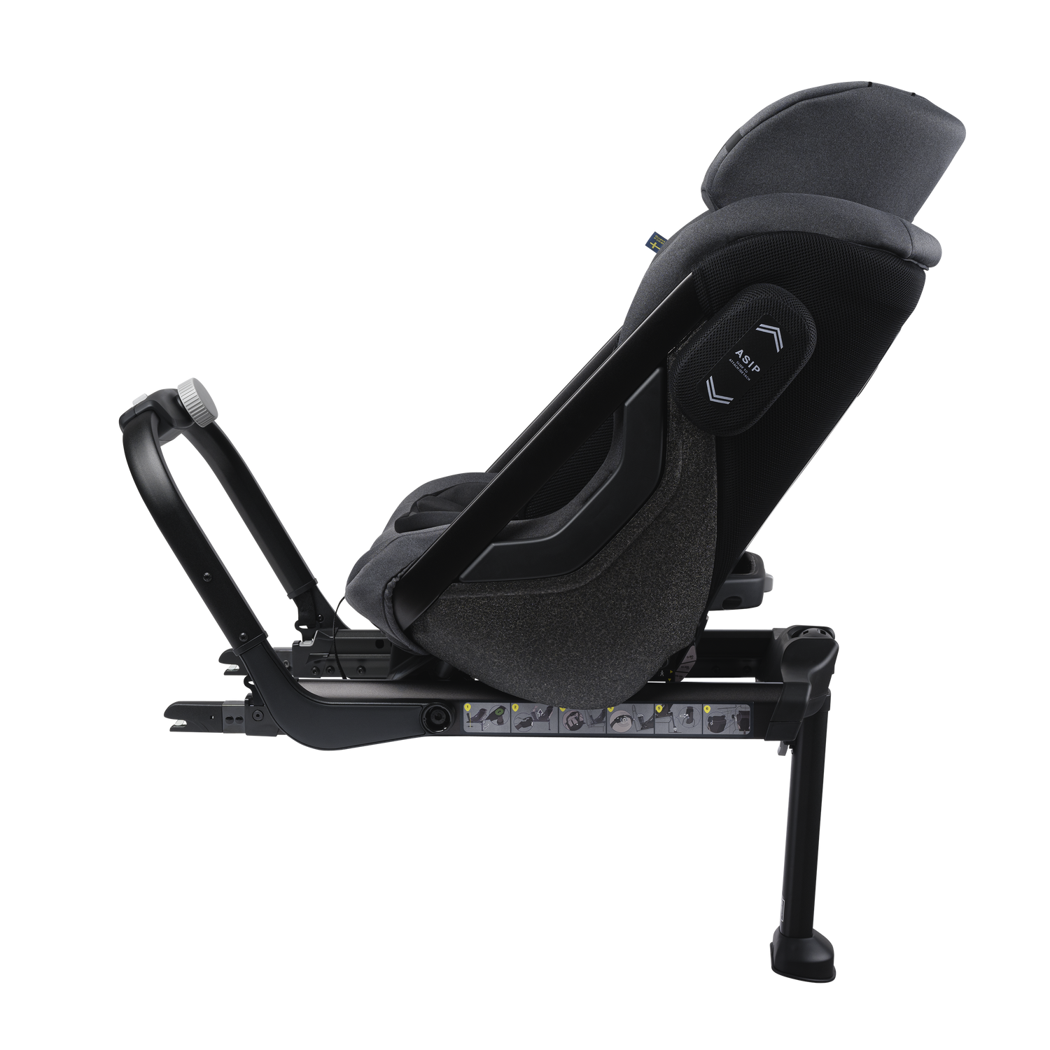 Axkid ONE+ 2 - Granitmelerad - iSize 40-125 cm - 40-125 cm (Nyfödd till 7 år) - MamaMilla