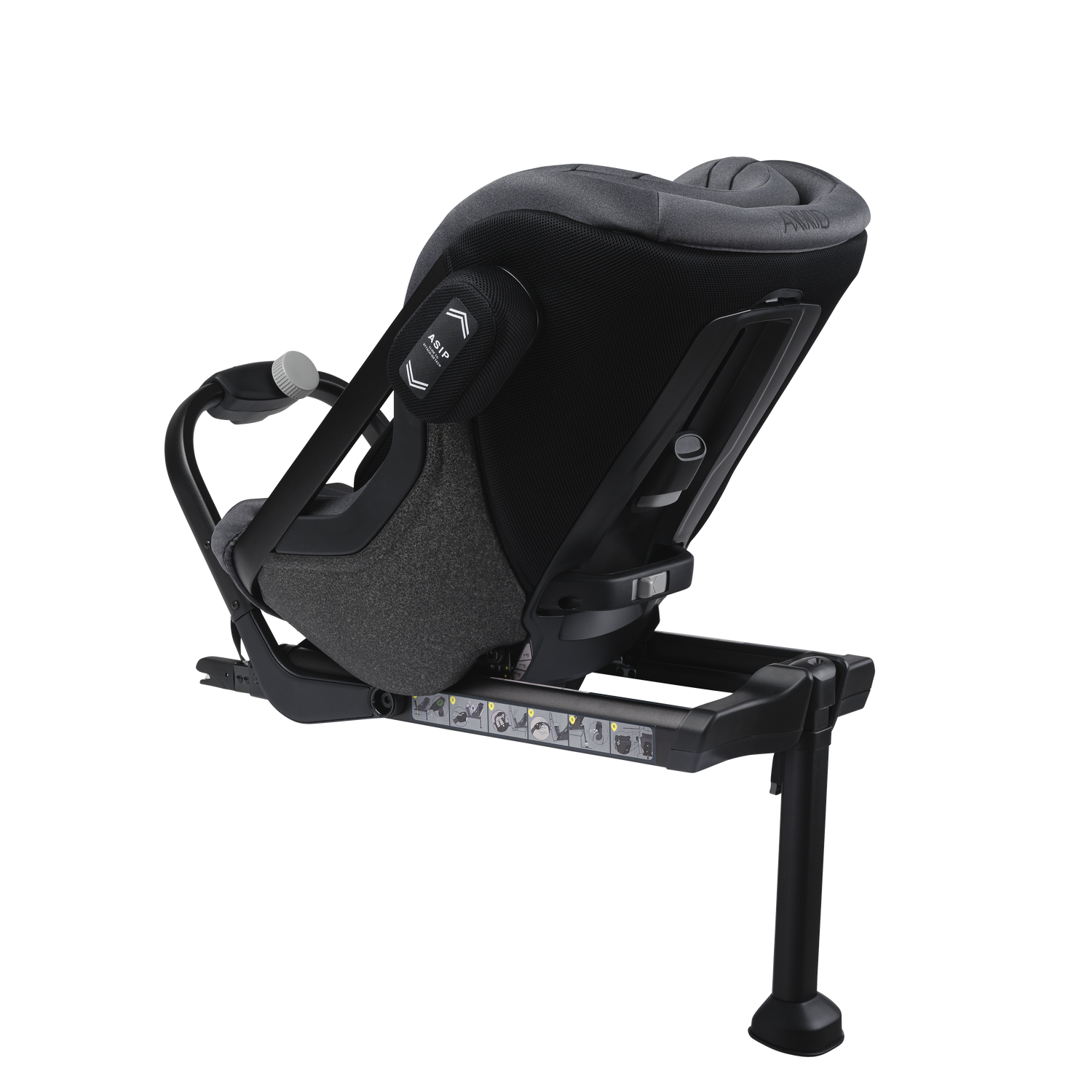 Axkid ONE+ 2 - Granitmelerad - iSize 40-125 cm - 40-125 cm (Nyfödd till 7 år) - MamaMilla