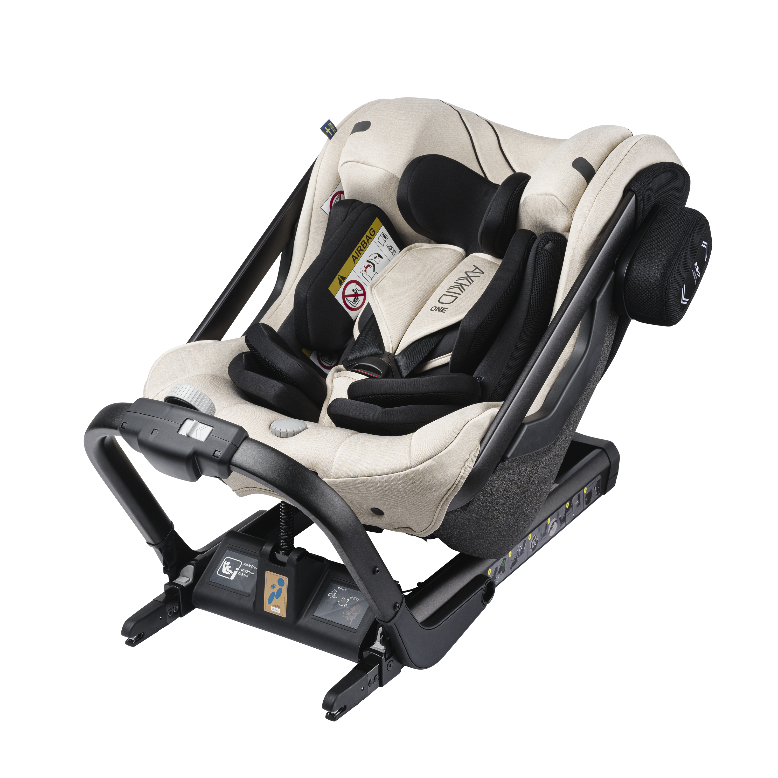 Axkid ONE+ 2 - Brick Melange - iSize 40-125 cm - 40-125 cm (Nyfödd till 7 år) - MamaMilla