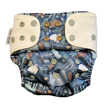 Svenska Skogen | Pocket blöja Stretch | 5-17kg: Humleblommor blå / Inga inlägg - - MamaMilla