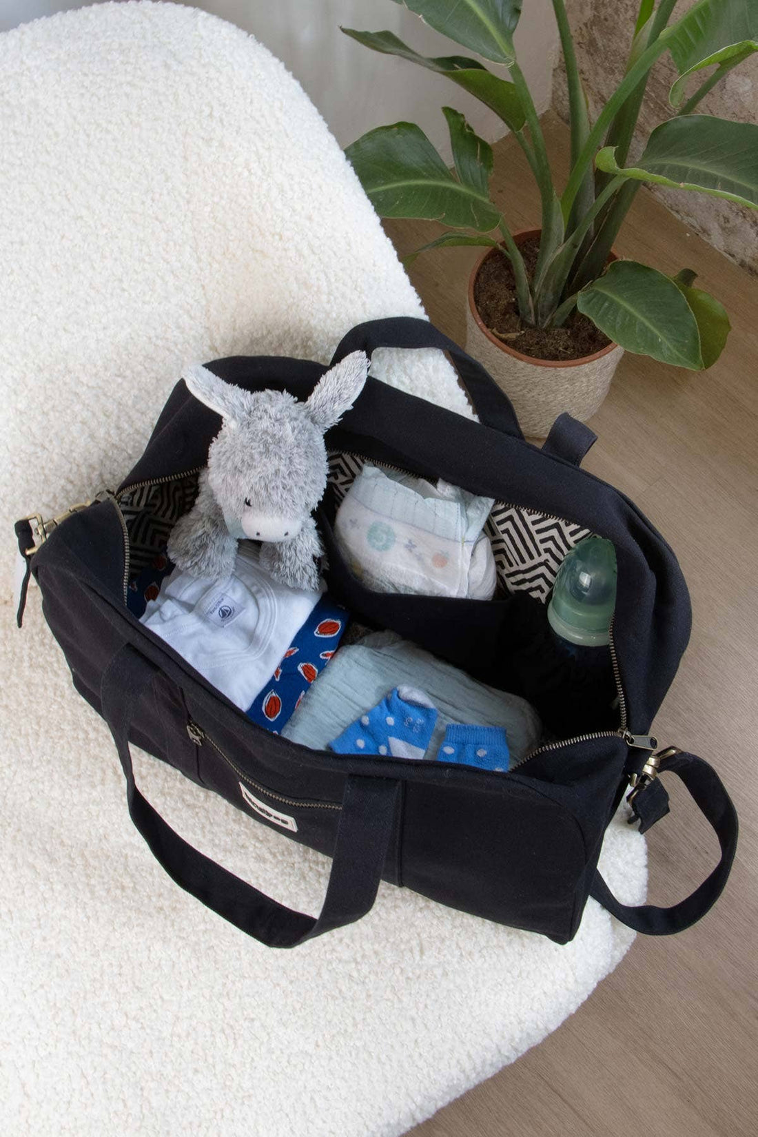 Hindbag Pusletaske Økologisk Bomuld Sort
