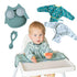 Tidy Tot Haklapp, Tallrik och Sked - SET - Uggla - Haklapp med ärmar - MamaMilla