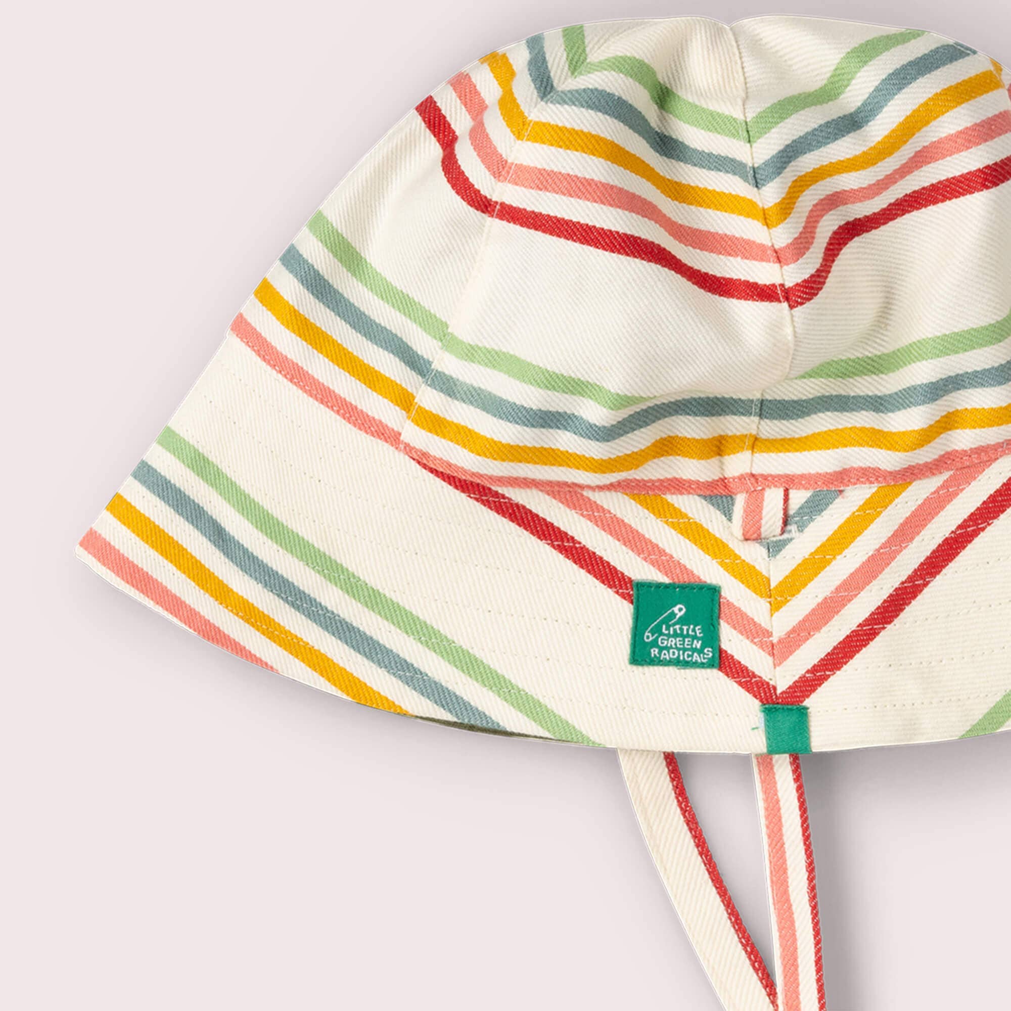 Little Green Radicals Vendbar Solhat Med Regnbueprint – Flødefarvet