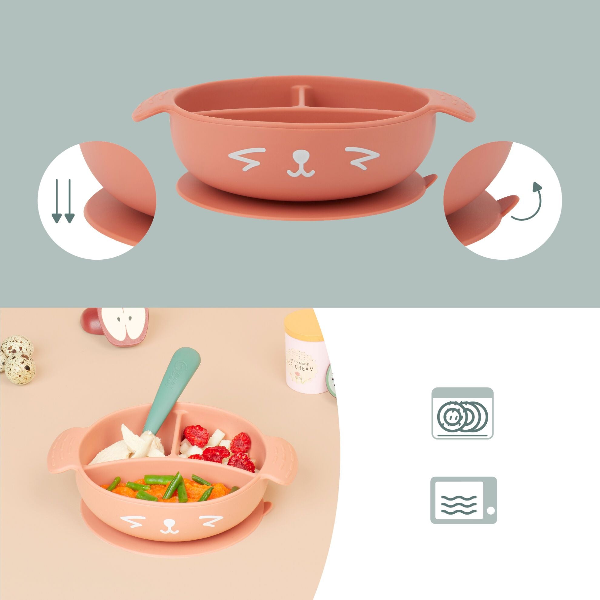 Babymoov Spisesæt 12-24 mdr - Terracotta Ræv - Spisesæt - MamaMilla