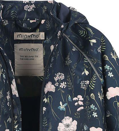 Minymo Softshell jacka - Blommor - Blue Nights - softshell - barn - MamaMilla