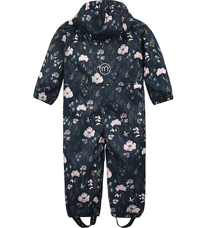 Minymo Softshell kostym - Blommor - Blue Nights - softshell - barn - MamaMilla