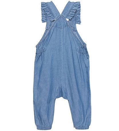 Minymo Overall med volanger - Denim - Grey Mist - Byxor - MamaMilla