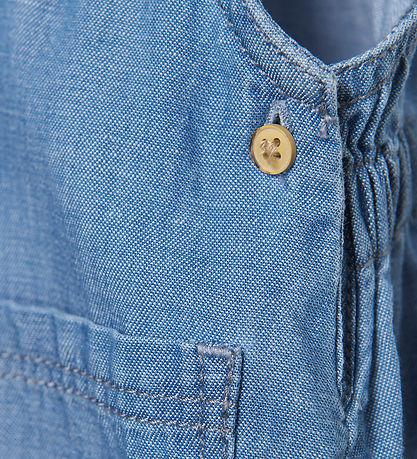 Minymo Overall med volanger - Denim - Grey Mist - Byxor - MamaMilla