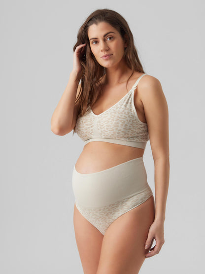 Mamalicious sömlösa graviditetstrosor med g-string 2-pack - Snövit Leo - Underkläder - MamaMilla