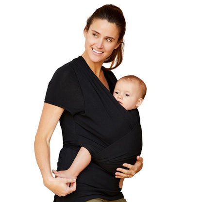Moby Top med stöd och Wrap t-shirt Bump &amp; Beyond - Svart - Stretch omslag - MamaMilla