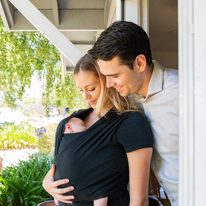 Moby Top med stöd och Wrap t-shirt Bump &amp; Beyond - Svart - Stretch omslag - MamaMilla