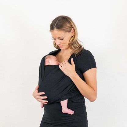 Moby Top med stöd och Wrap t-shirt Bump &amp; Beyond - Svart - Stretch omslag - MamaMilla