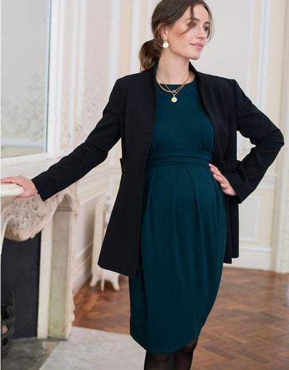 Seraphine gravidklänning med långa ärmar - Peachey - Emerald - Amningskläder - MamaMilla