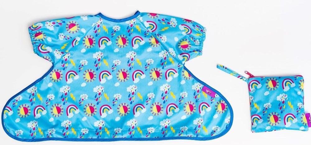 Tidy Tot Hagesmæk med Sugekop (korte ærmer) - Regnbue - Hagesmæk med ærmer - MamaMilla