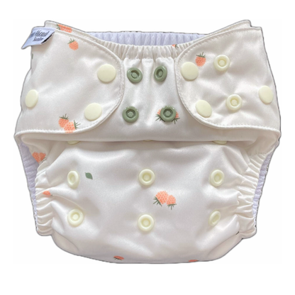 Svenska Skogen | Fickblöja | Smal 3-15kg: Humleblommor beige / Inga inlägg - - MamaMilla