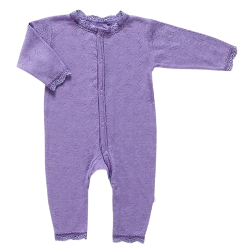 Joha jumpsuit i ull och siden med spets - Lila - Jumpsuit - MamaMilla