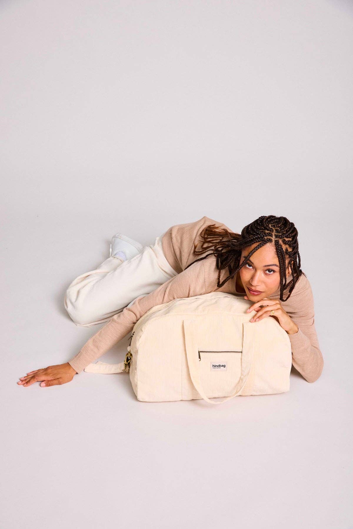 Hindbag Pusletaske Økologisk Fløjl Beige