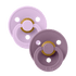 BIBS Color rund napp storlek 2, latex – Violet Sky/Mauve (2-pack) - MamaMilla