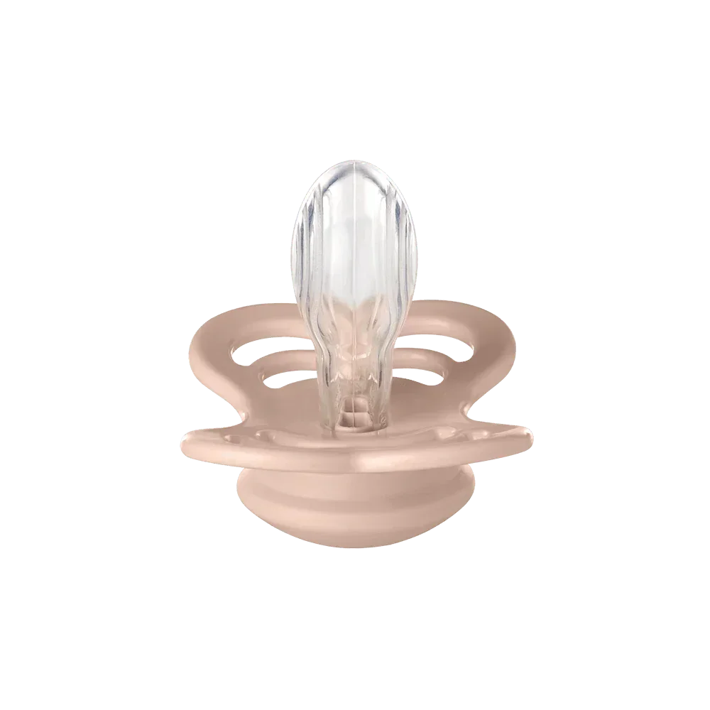 BIBS Supreme symmetrisk napp storlek 2, silikon – Ivory/Blush (2-pack) - MamaMilla
