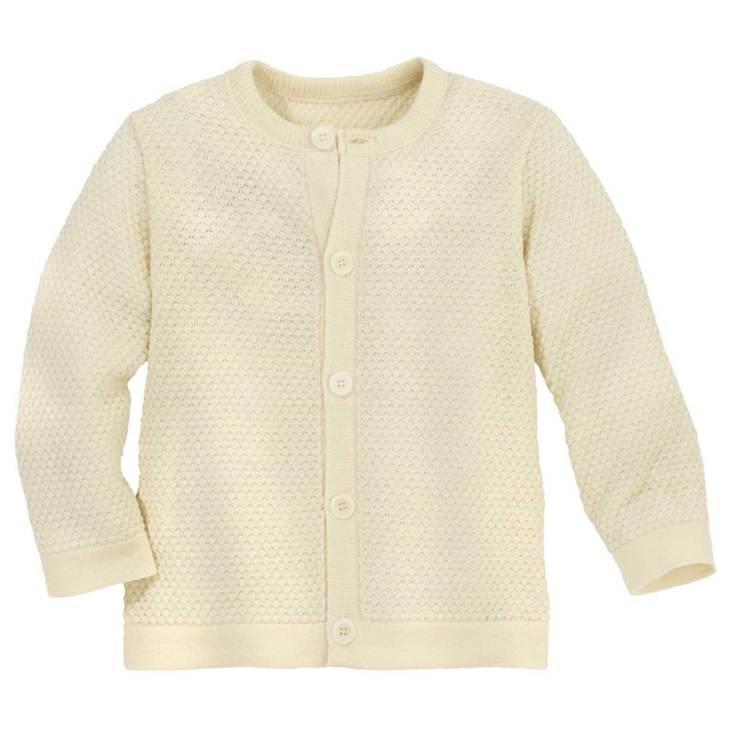 Disana Cardigan i våffelstickad – Merinoull – Naturlig