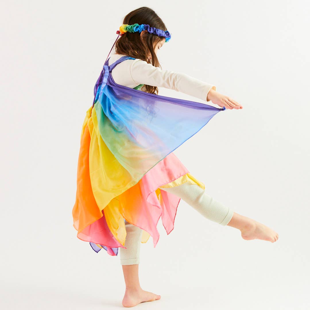 Sarahs Silk Silk Rainbow Wings - för Fairy Dress-Up Play - - MamaMilla