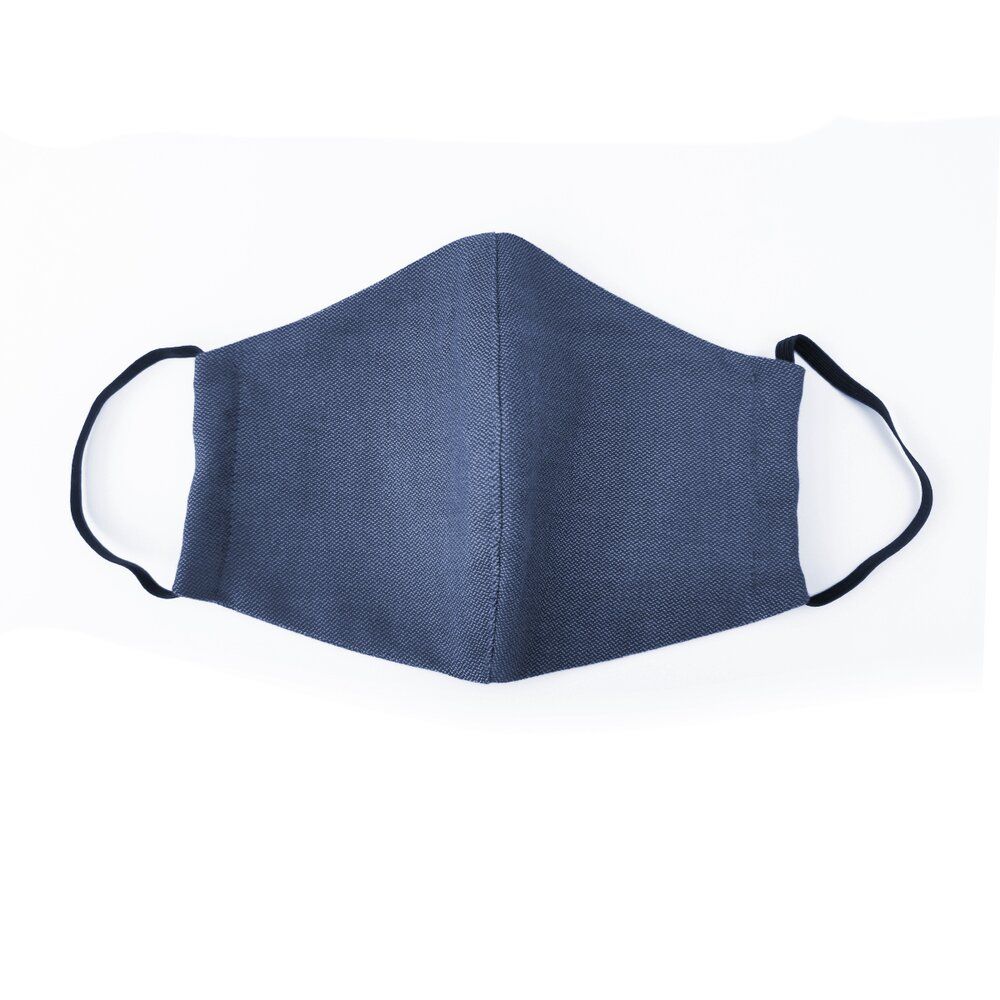Fidella Mask - Chevron/Denim Blue med resår - - MamaMilla