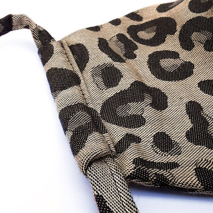 Fidella Mundbind- Leopard/Gold med bindesnor - - MamaMilla