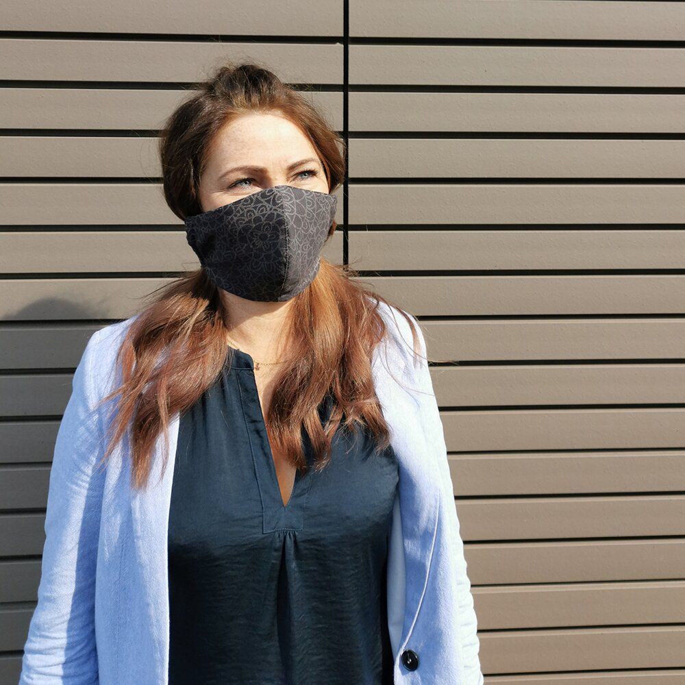 Fidella Mask - Mosaic/Mocha Brown med slips - - MamaMilla