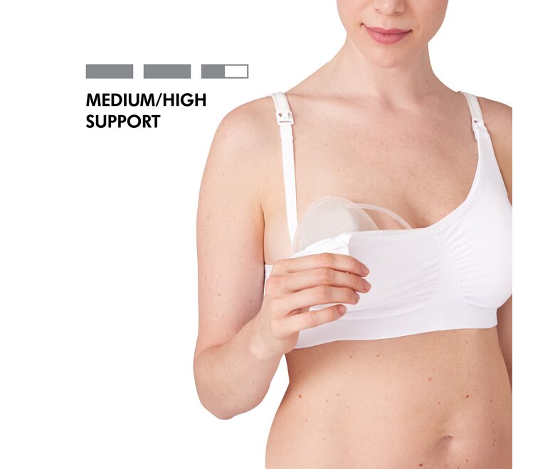 Medela Bekväm 3-i-1 amnings- och pumpbh, vit, storlek L - MamaMilla