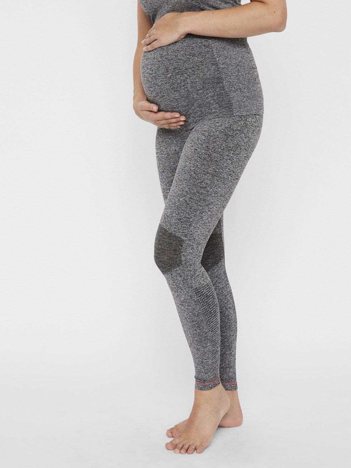 Mamalicious gravidträningsleggings - Grå ljung - Gravidkläder - MamaMilla