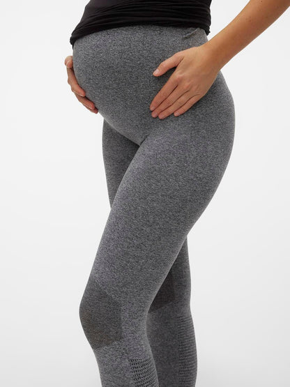 Mamalicious gravidträningsleggings - Grå ljung - Gravidkläder - MamaMilla