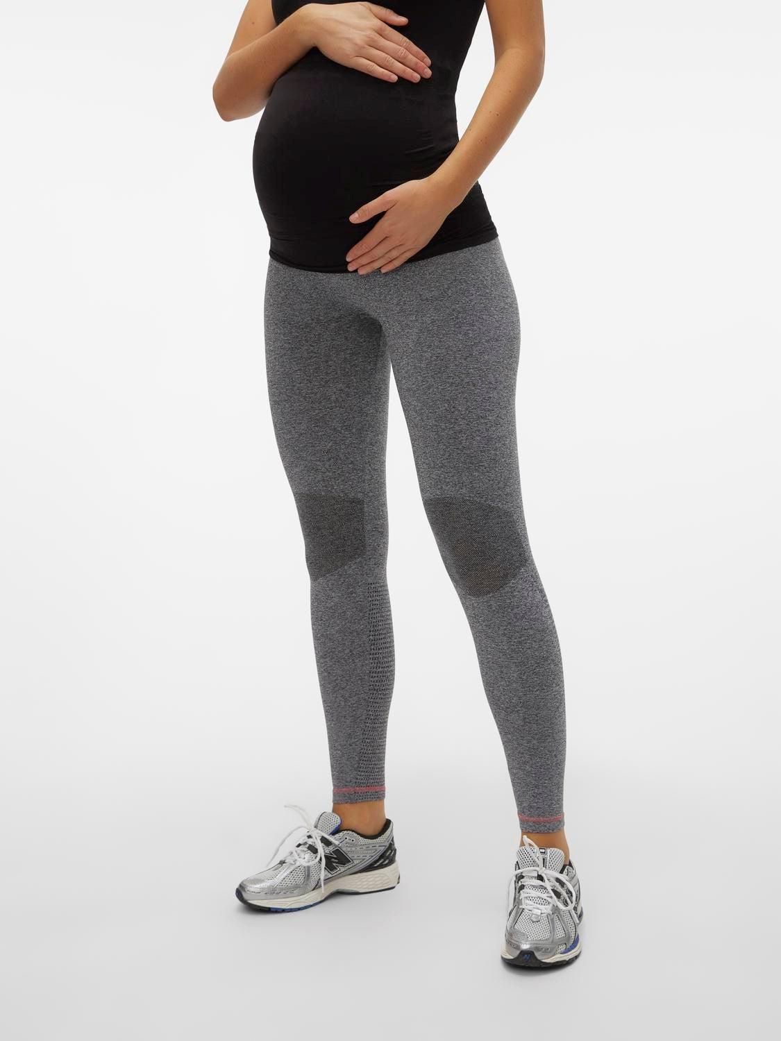 Mamalicious gravidträningsleggings - Grå ljung - Gravidkläder - MamaMilla