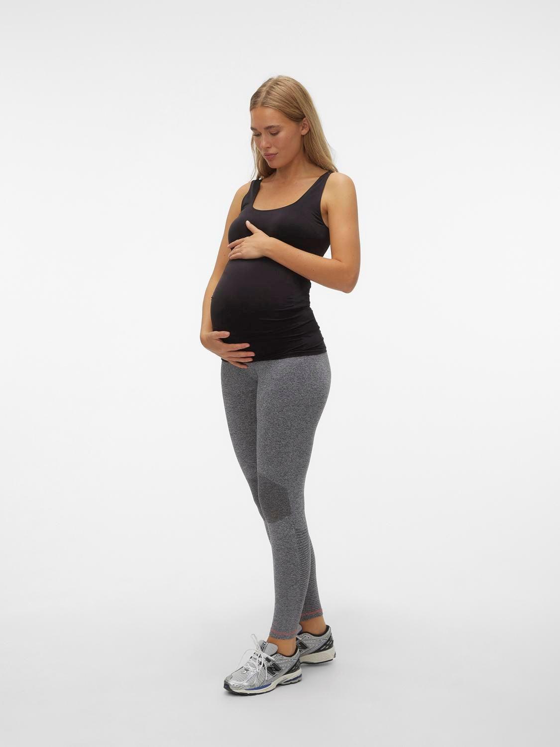 Mamalicious gravidträningsleggings - Grå ljung - Gravidkläder - MamaMilla
