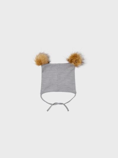 Name it Mössa i ull med Pom Pom - Wuppo - Silverfiligran - Babymössa - MamaMilla