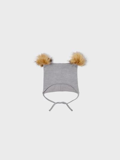 Name it Mössa i ull med Pom Pom - Wuppo - Silverfiligran - Babymössa - MamaMilla