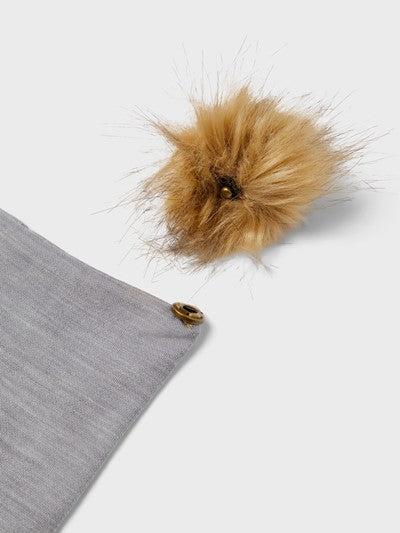 Name it Mössa i ull med Pom Pom - Wuppo - Silverfiligran - Babymössa - MamaMilla