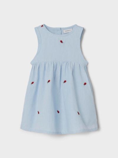 Name it Spencer Dress - Ferilla - Ladybird - Chambray Blue - Klänning - MamaMilla