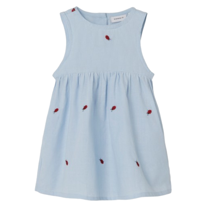 Name it Spencer Dress - Ferilla - Ladybird - Chambray Blue - Klänning - MamaMilla