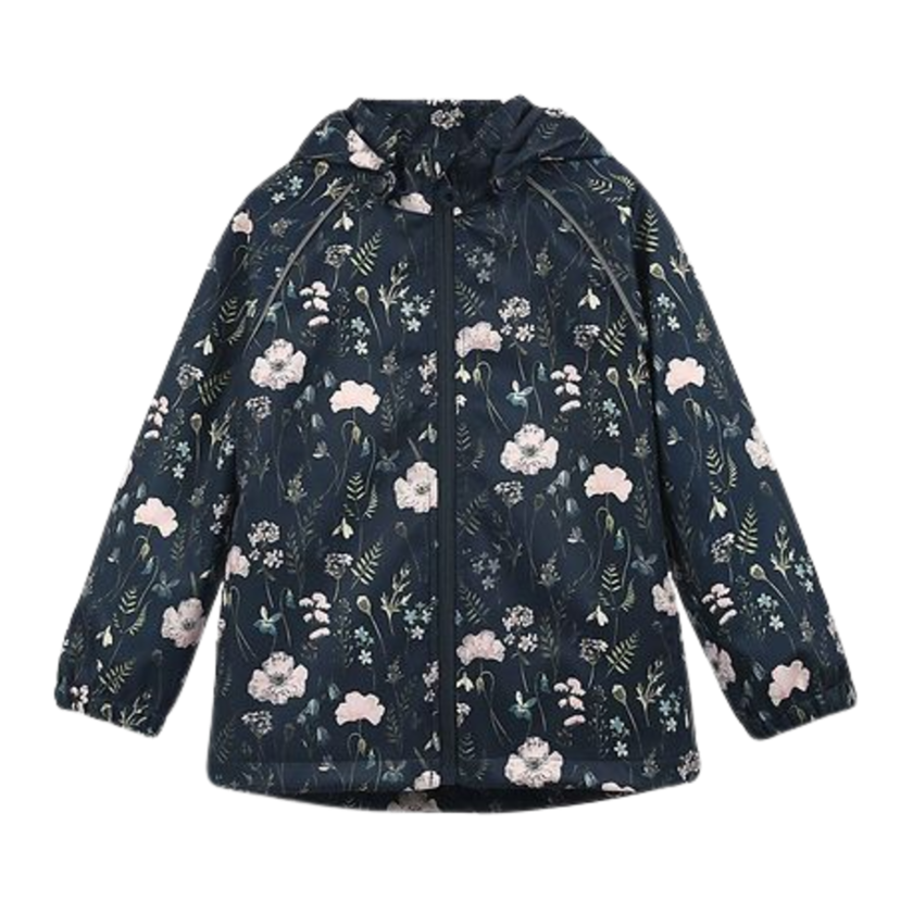 Minymo Softshell jacka - Blommor - Blue Nights - softshell - barn - MamaMilla