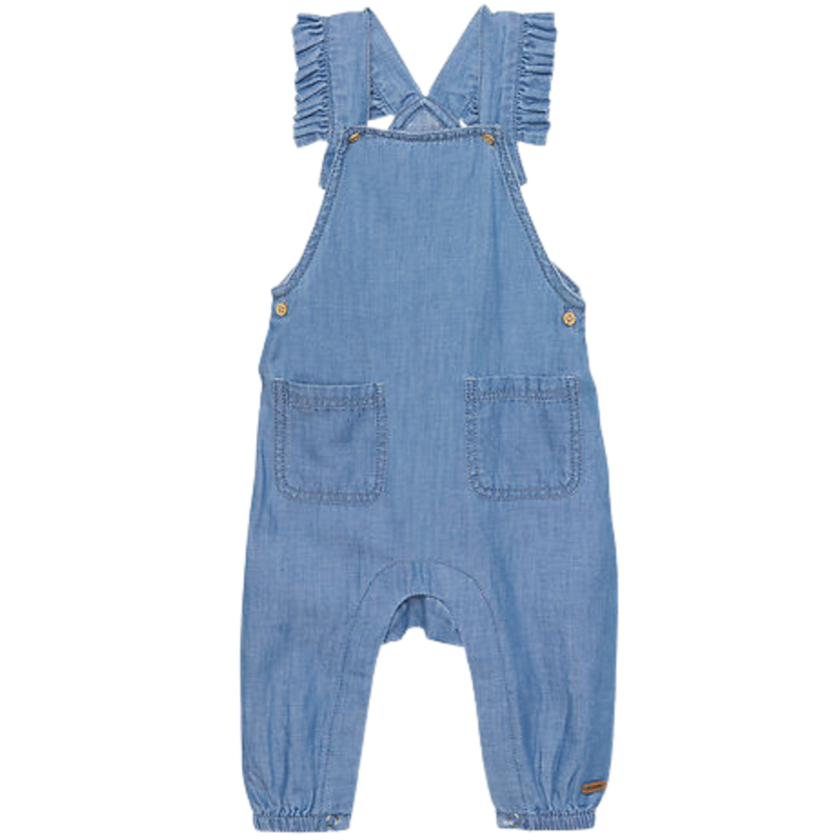 Minymo Overall med volanger - Denim - Grey Mist - Byxor - MamaMilla