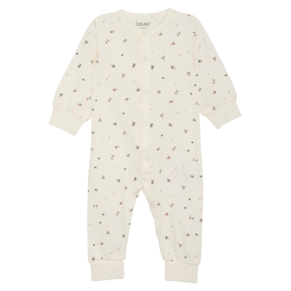 Celavi Onesie spetskant - Blommor - Rose Brown - Onesie - MamaMilla