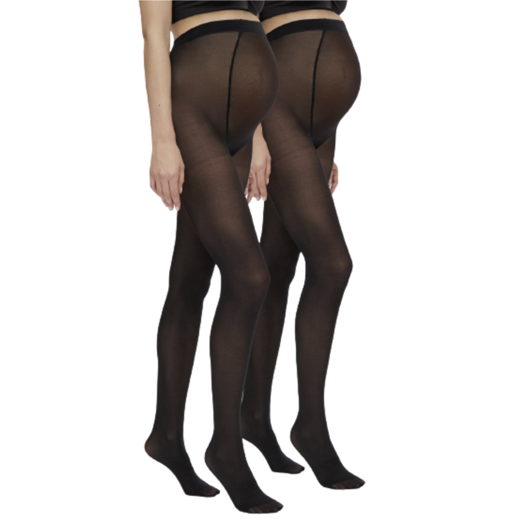 Mamalicious nylonstrumpor för gravida (50 denier) 2-pack - gravidkläder - MamaMilla