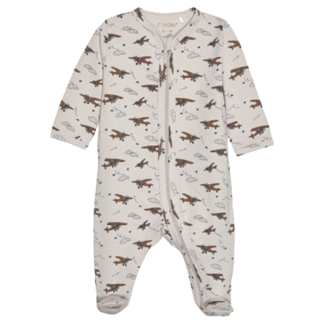 Fixoni jumpsuit/nattdräkt med fötter - Flygplan - India Ink - Jumpsuit - MamaMilla