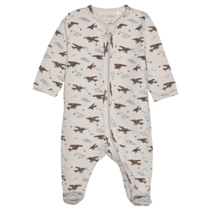 Fixoni jumpsuit/nattdräkt med fötter - Flygplan - India Ink - Jumpsuit - MamaMilla