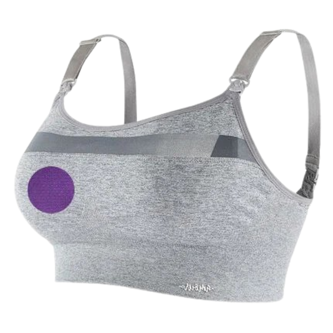 Cache Coeur Seamless Sport Amnings-BH - Woma - Grå - Underkläder - MamaMilla