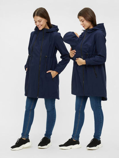Mamalicious 3in1 softshell-bärare och gravidjacka - Mörkblå - Bärjacka - MamaMilla