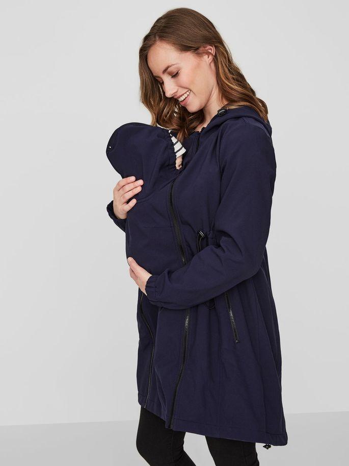 Mamalicious 3in1 softshell-bärare och gravidjacka - Mörkblå - Bärjacka - MamaMilla