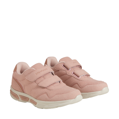FANTASTISKA lätta sneakers med kardborre och ljus - Misty Rose - skor - MamaMilla