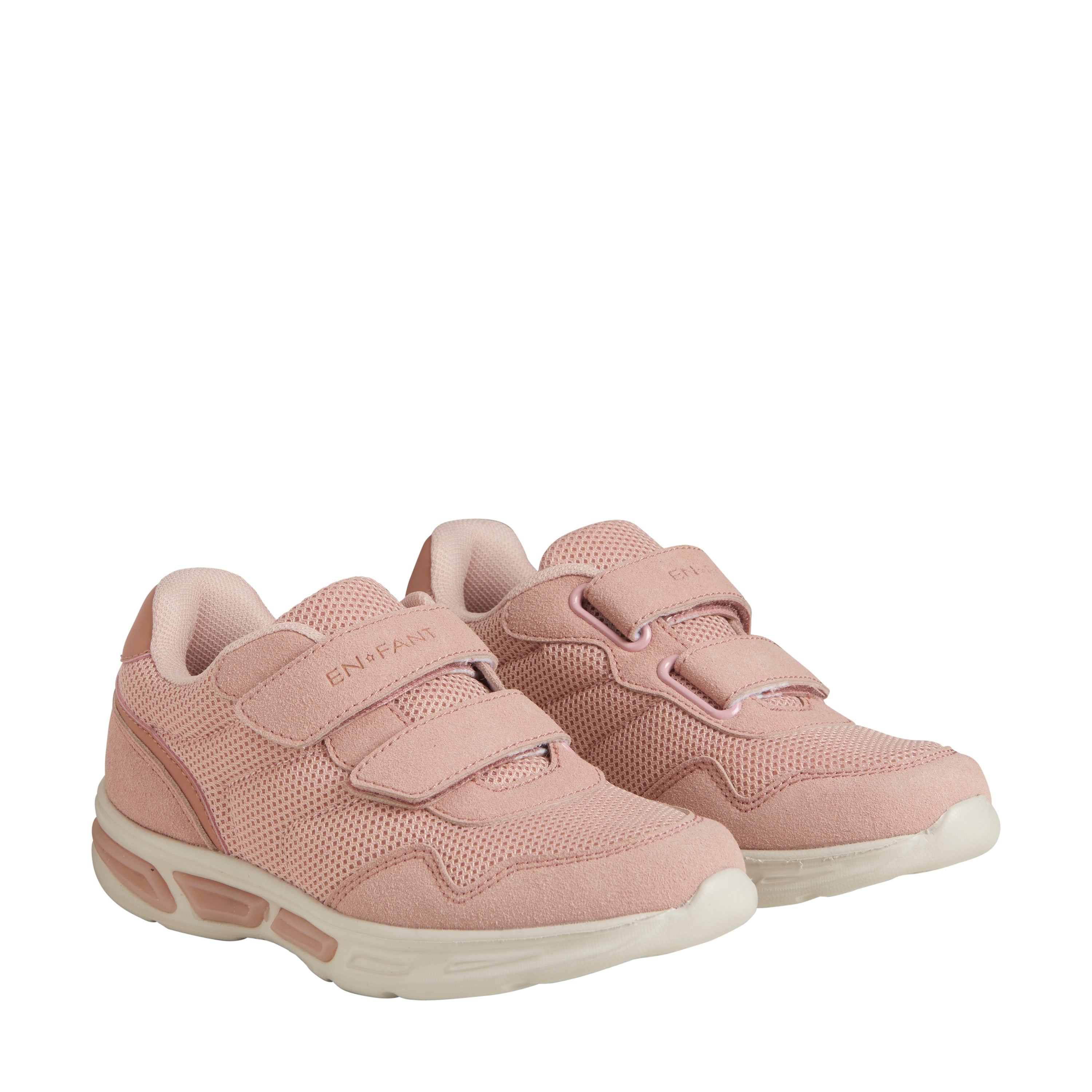 FANTASTISKA lätta sneakers med kardborre och ljus - Misty Rose - skor - MamaMilla