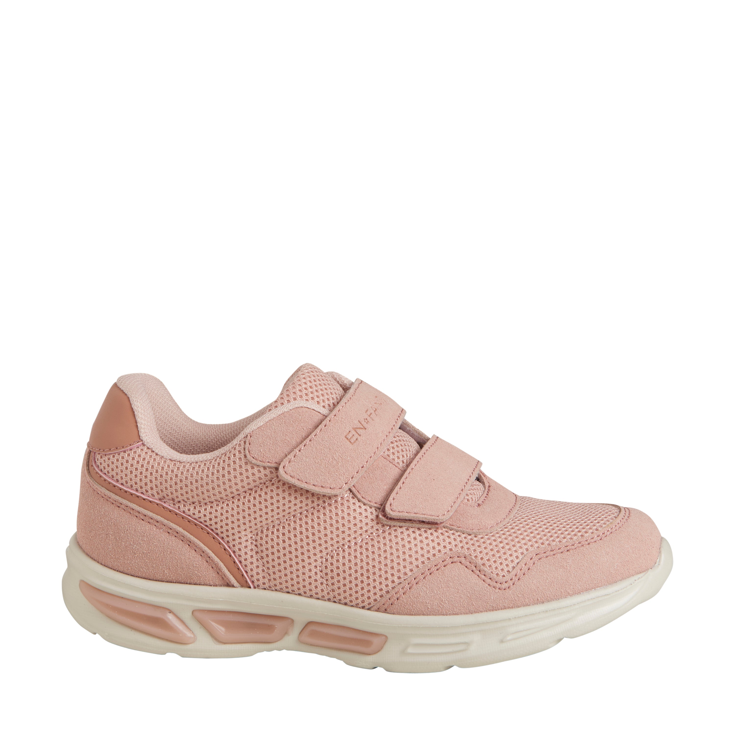 FANTASTISKA lätta sneakers med kardborre och ljus - Misty Rose - skor - MamaMilla